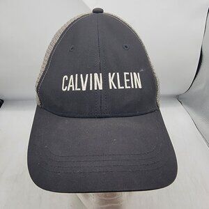 Calvin Klein Adults Black Gray Trucker Hat Adjustable Casual Outdoors Breathable